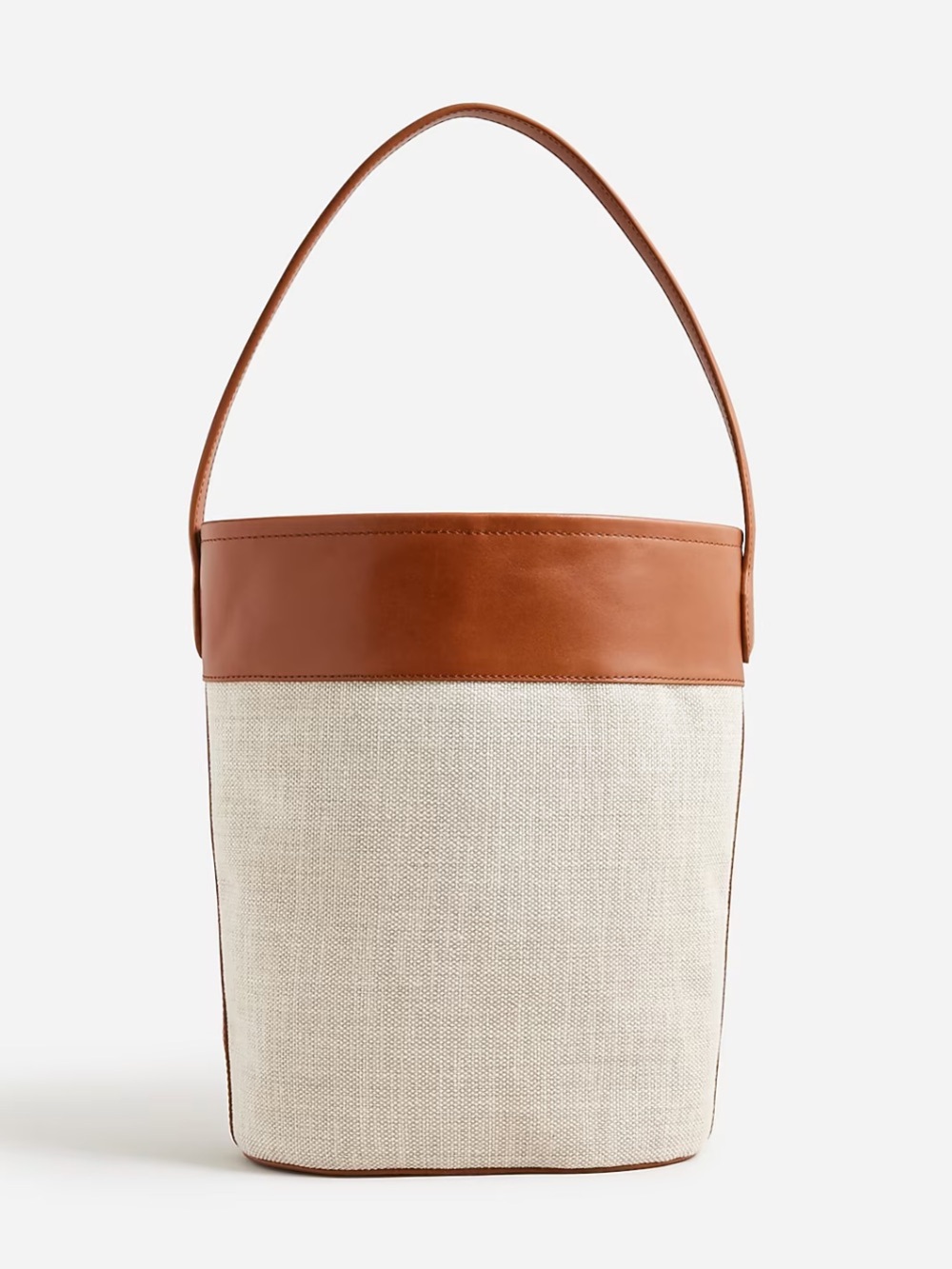 J. Crew Berkeley Bucket Bag in Leather and Spanish Canvas